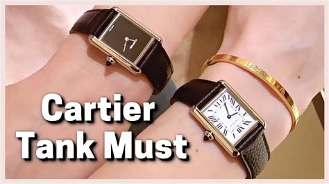 cartier tank pink gold on wrist|cartier tank small vs large.